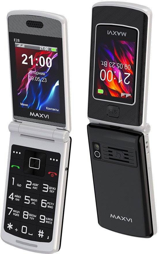 Кнопочный телефон Maxvi E28 (черный)
