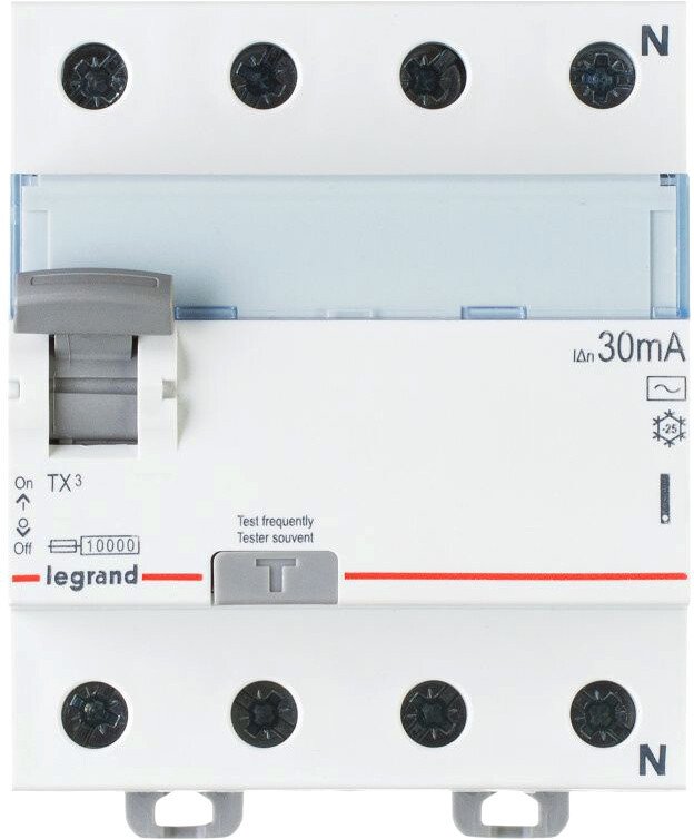 

Устройство защитного отключения Legrand TX3 4P 40A 30мA 10kA 4M 403009