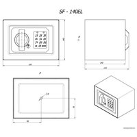 Мебельный сейф Brabix SF-140EL