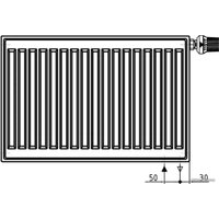 Стальной панельный радиатор Brugman Tип 22 500x100x1800 FEV220501801UBY (нижнее подключение)