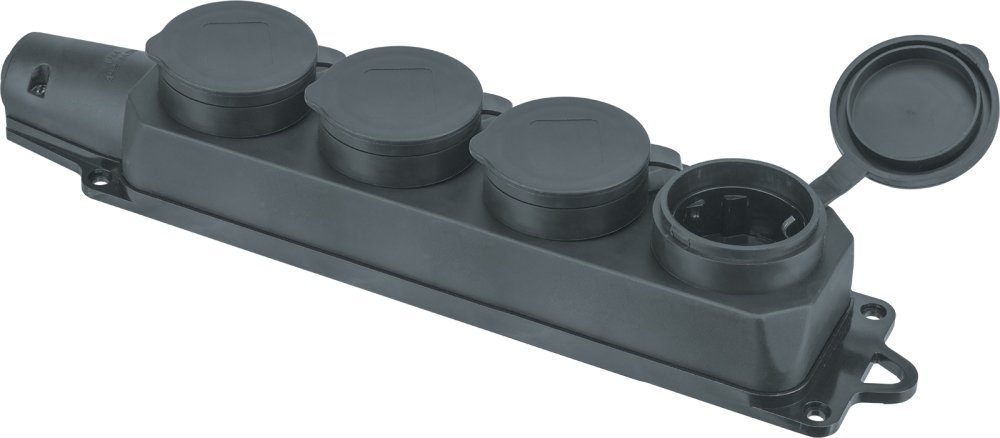 

Розетка Navigator 4м 2P+PE 16А 220В 61373 (черный)