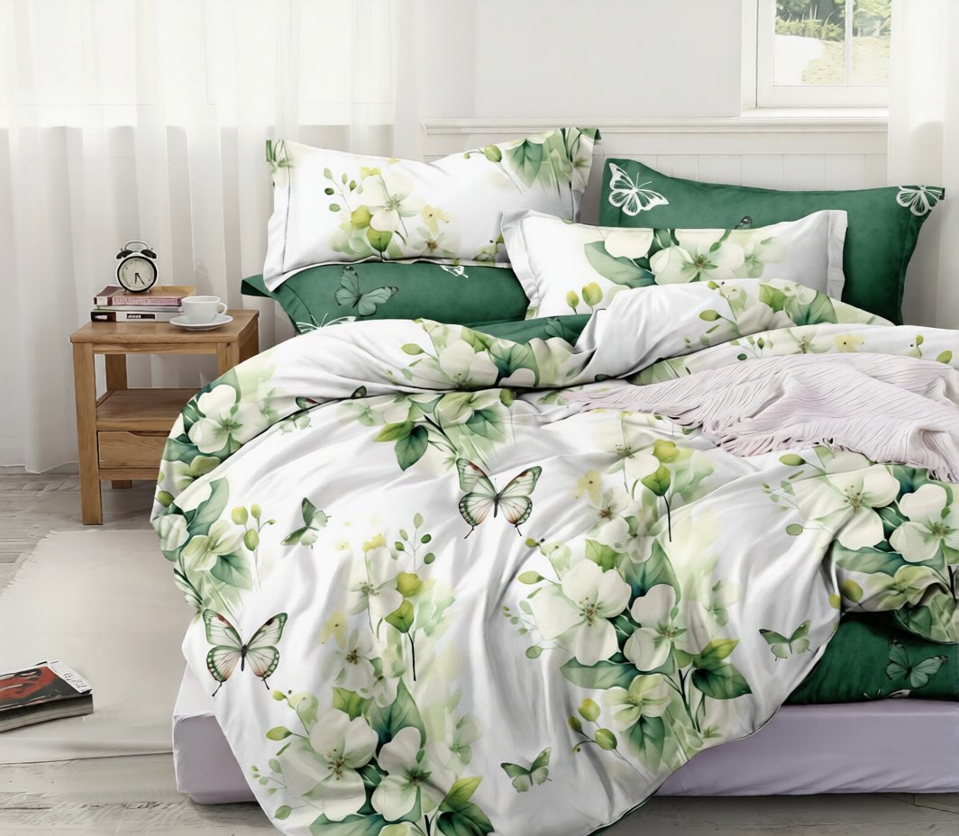 

2-спальный комплект постельного белья Luxsonia Яблоневый цвет Поплин 2сп 70x70 Ви24-0313/220 (на резинке)