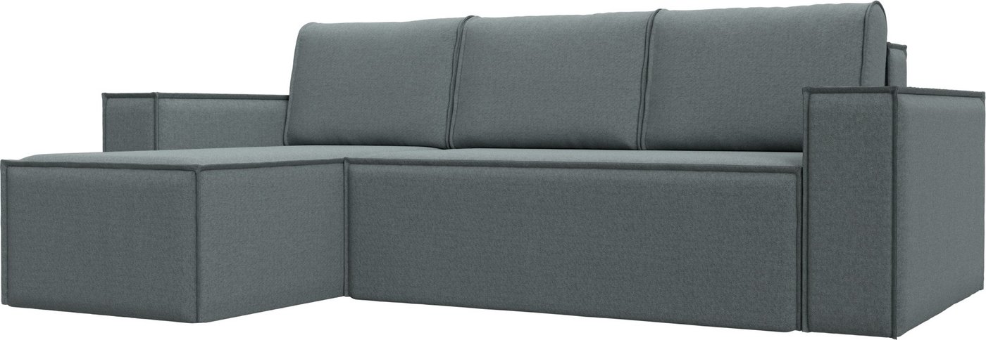 

Угловой диван Лига диванов Куба левый 122859L (рогожка амур серый)