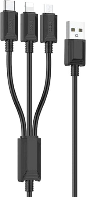 

Кабель Hoco X74 USB Type-A - microUSB/USB Type-C/Lightning (1 м, черный)