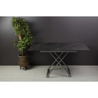 Стол-трансформер Levmar Apollo D97/S59 (черный мрамор/серебро)