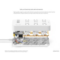 Удлинитель Xiaomi Mi Power Strip 6 (3 USB, белый, китайская версия)