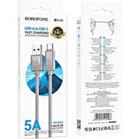 Кабель Borofone BX109 USB Type-A - USB Type-C (1 м, серый)