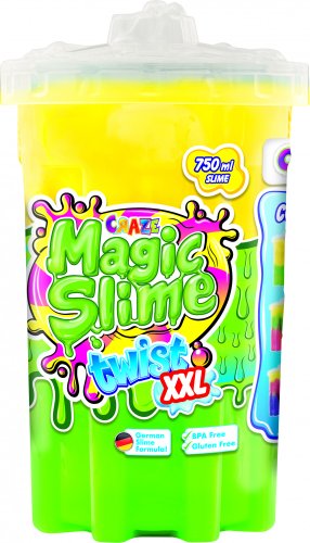 Слайм Craze Magic Slime Разноцветный XXL Кручу-верчу 34934.A (зеленый/желтый)