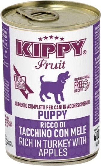 

Консервированный корм для собак Kippy Для щенков Паштет с индейкой и яблоками 400 г