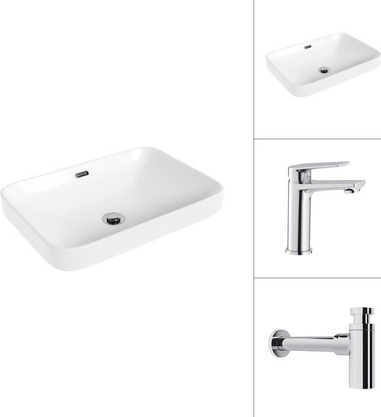 Умывальник Lauter 21441A + Sky 21CK533C с сифоном 21635CH (хром)