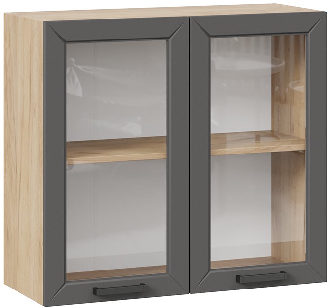 

Шкаф навесной Трия Лорас 1В8С (дуб крафт золотой/холст вулкан)