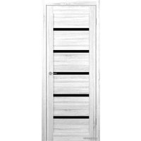 Межкомнатная дверь Юркас Stark ST8 ДО 80x200 (сонома светлый/lacobel черный лак)