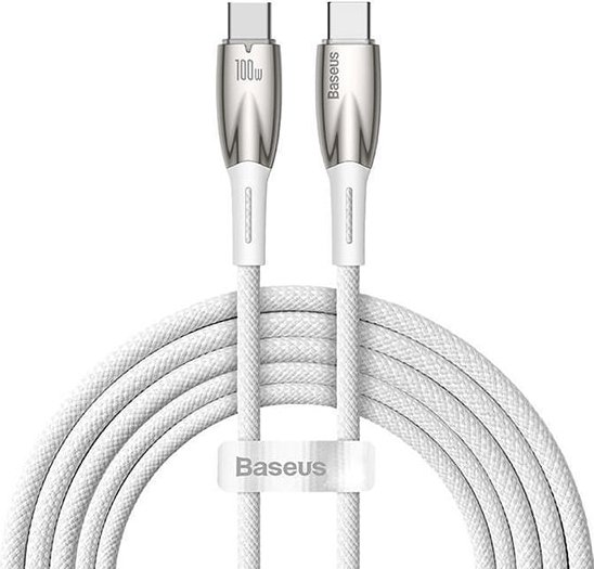 

Кабель Baseus Glimmer Series Fast Charging Data Cable USB Type-C - Type-C 100W CADH000702 (1 м, белый)