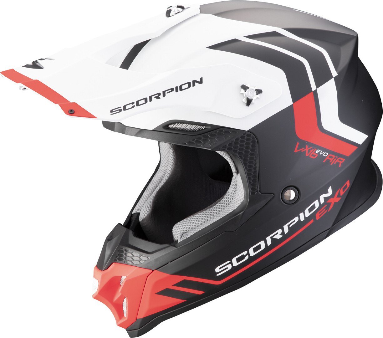 

Мотошлем Scorpion Exo Vx-16 Evo Air Fusion (р. M, черный матовый/красный)