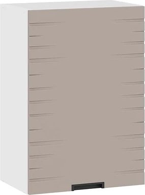 

Шкаф навесной Трия Гренада фреза 1В5 с одной дверью (белый/холст латте)