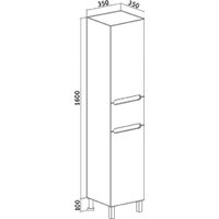  Runo Шкаф-пенал для ванной Парма 35 правый с корзиной (напольный/подвесной)