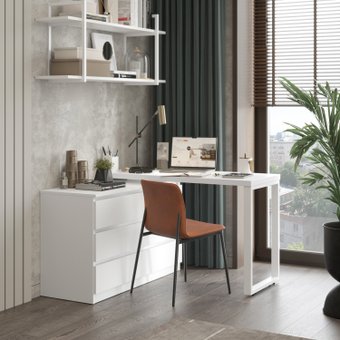 Стол Домус СТР07-Лофт (белый/металл белый)