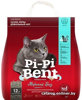 Наполнитель для туалета Pi-Pi Bent Морской бриз 5 кг