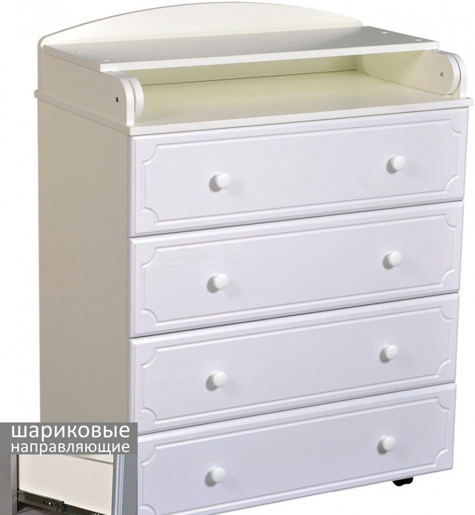 

Детский комод Антел Ульяна-5 800-4 МДФ (белый)