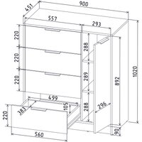 Тумба Интерлиния Концепт КТ-Т90 (дуб золотой/антрацит)