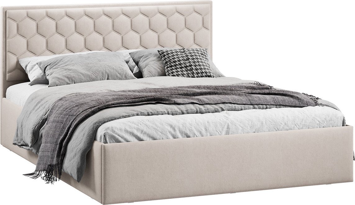 

Кровать Трия Порто универсальная с ПМ и заглушиной 160x200 (велюр мокко светлый)