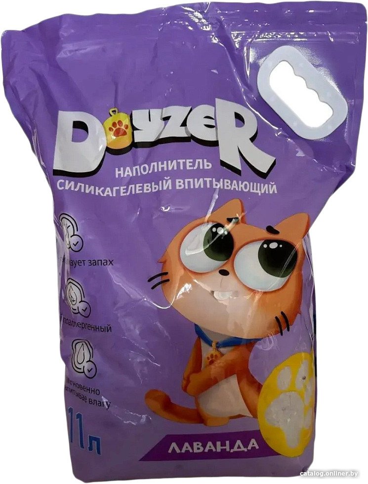 Наполнитель для туалета Doyzer cиликагелевый с ароматом лаванды 11 л
