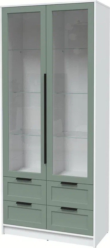 

Шкаф-витрина Интерлиния Концепт Тренд КТ-ШВ2 (белый платинум/мята)