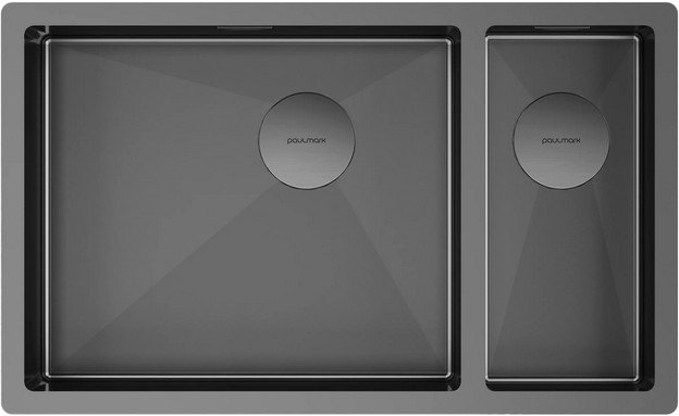 

Кухонная мойка Paulmark Next 69/2S Uni PM226944-GML (черный/вороненая сталь)