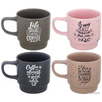 Набор кружек Elan Gallery Кофе 880198 с подставкой (4 шт)