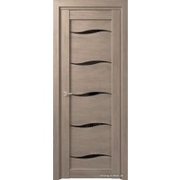Межкомнатная дверь Юркас Deform D1 ДО 80x200 (дуб шале седой/lacobel черный лак)