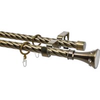 Карниз для штор Sundays Home Лайт Эридан 19мм+19мм двухрядный (витой, антик, 1.8м)