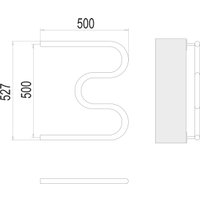 Полотенцесушитель TERMINUS М-образный 3/4 500x500 (боковое подключение, хром)