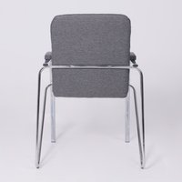 Офисный стул AksHome Samba AKS-1 (Leto 68 темно-серая ткань, мягкие подлокотники)