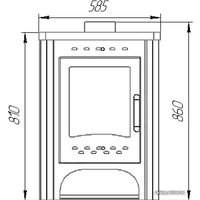 Свободностоящая печь-камин ЭкоКамин Бавария с плитой и теплообменником (ПКП 007)