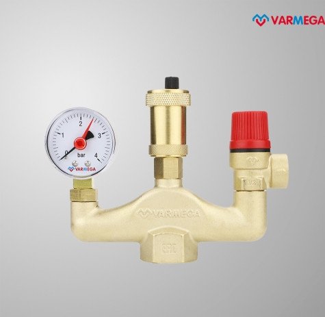 Запорная арматура Varmega Группа безопасности котла 1, латунь VM16001