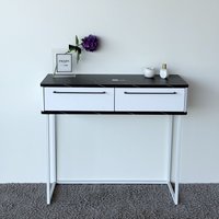 Туалетный столик без зеркала Shtabe Royal 5211 эко (мрамор неро/белый/р.черная)