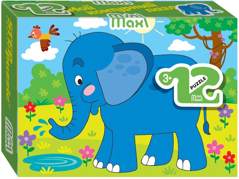 

Мозаика/пазл Step Puzzle Mini-maxi Слоник 86004 (12 эл)