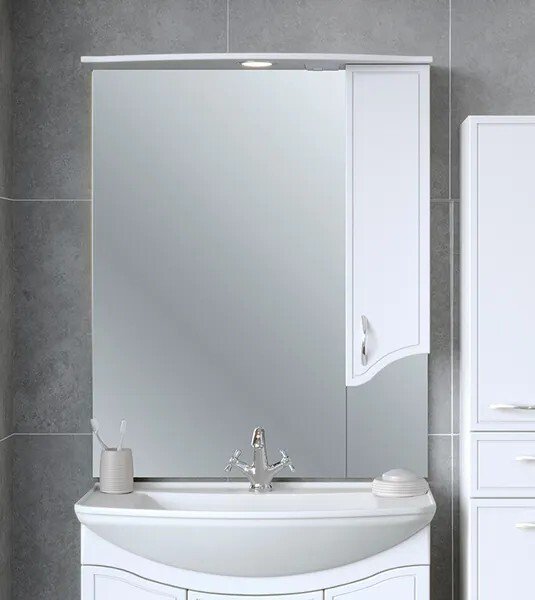 

Runo Шкаф с зеркалом для ванной Севилья 85 правый