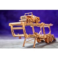 3Д-пазл Wood Trick Прицеп-автовоз с военным кабриоджипом 1234-18