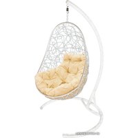 Подвесное кресло M-Group Овал 11140101 (белый ротанг/бежевая подушка)