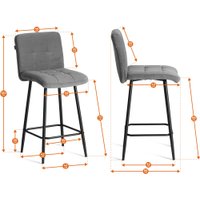 Стул TetChair Medeo Полубарный (велюр, серый)