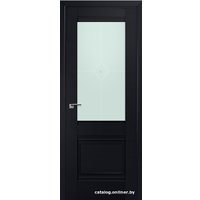 Межкомнатная дверь ProfilDoors Классика 2U L 60x200 (черный/матовое с прозрачным фьюзингом)