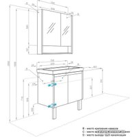  Акватон Тумба с умывальником Сканди Doors 70 1A2789K0SDB20 (белый/дуб верона)