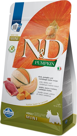 

Сухой корм для собак Farmina N&D Pumpkin Duck&Cantaloupe Adult Mini для взрослых мелких пород с уткой, тыквой, мускусной дыней (2 кг)