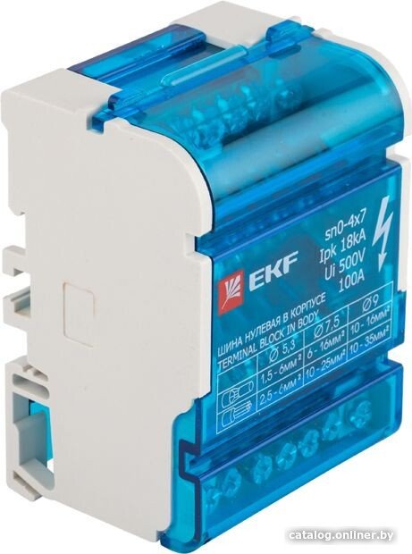 Нулевая шина EKF sn0-4x7