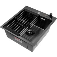 Кухонная мойка ARFEKA AF 450*505, коландер, дозатор Black PVD Nano
