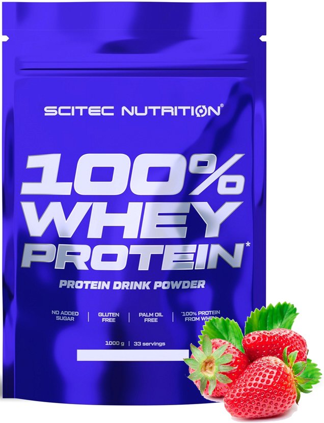 

Протеин сывороточный (концентрат) Scitec Nutrition 100% Whey Protein (клубника, 1000 г)