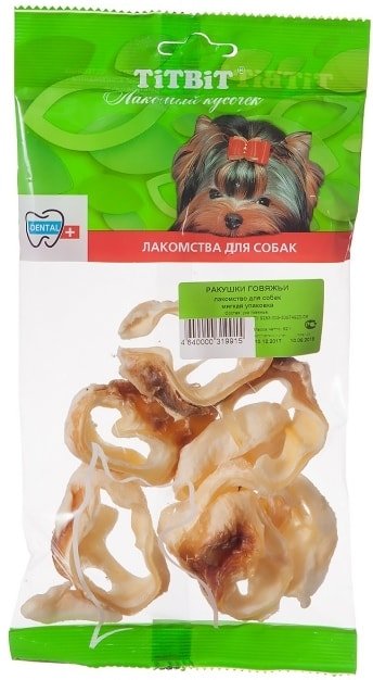 

Лакомство для собак TiTBiT Ракушки говяжьи (мягкая упаковка)