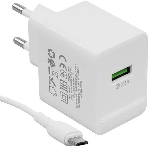 

Сетевое зарядное Borofone BAS12A microUSB (белый)