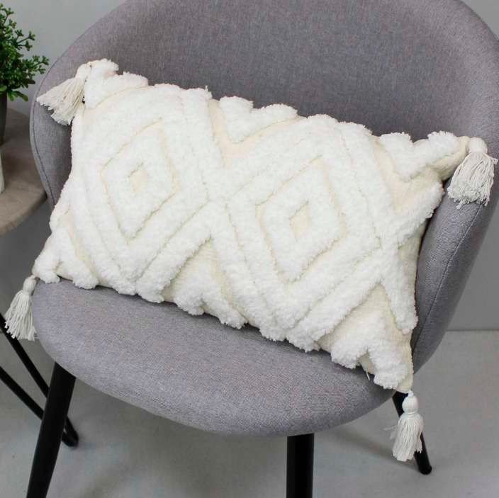 Чехол на подушку Matex Tufted ALEX-025 (теплый белый/белый)